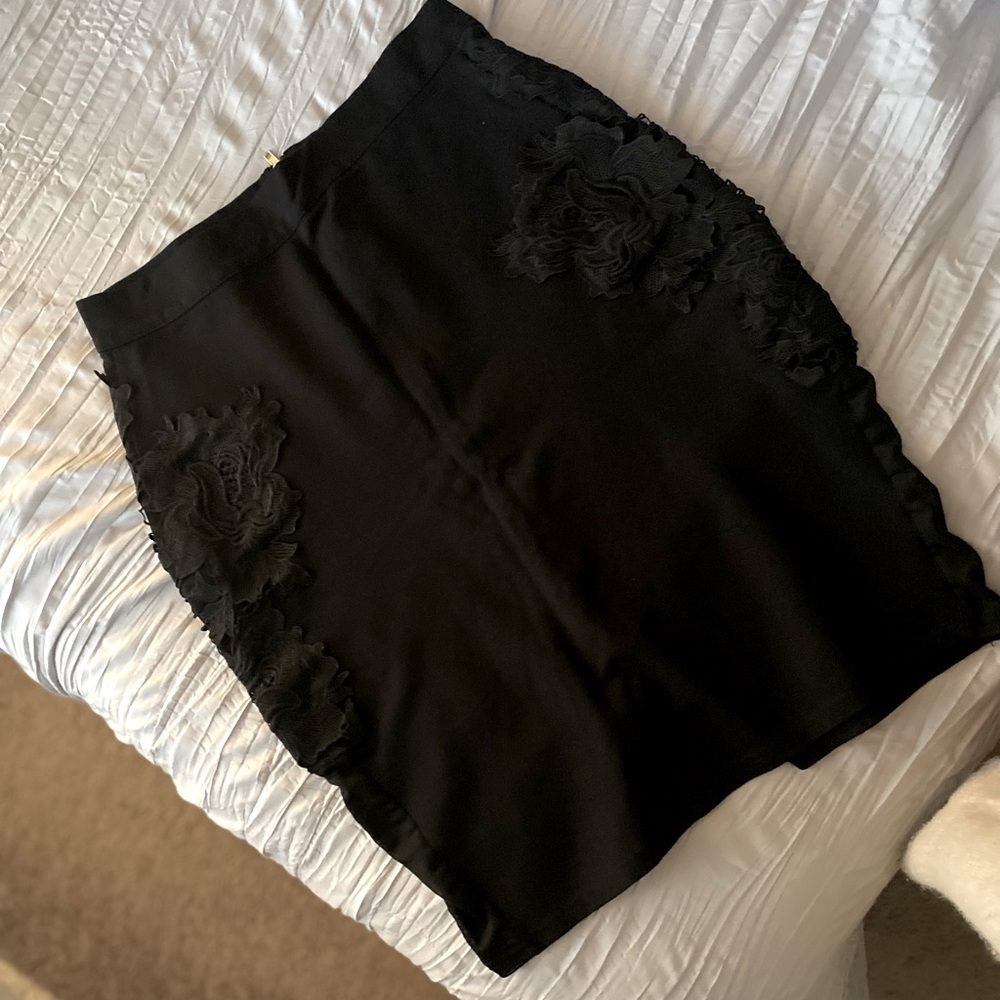Zipper black skirt